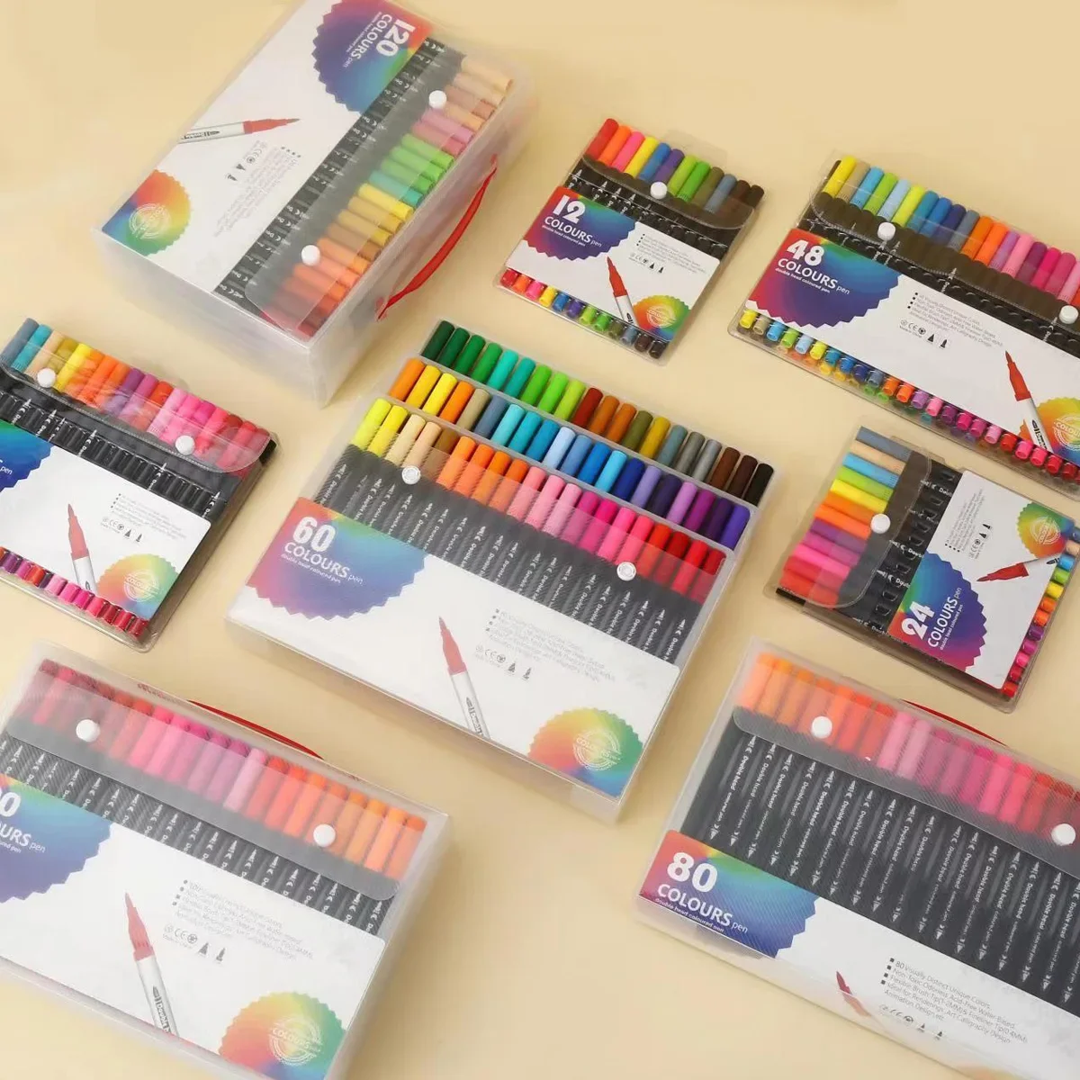 Correction Pen Fine - 12-120 Colors Markers Set Dual Tip