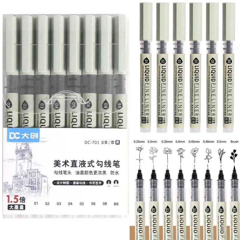 12 Tibs Black Pen Fine Line Sk - đánh giá và giá Correction Pen Fine