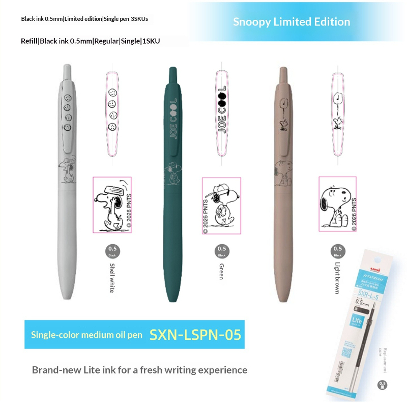 uni Jetstream Lite Snoopy Gel  - đánh giá và giá Pentel Pen Energel