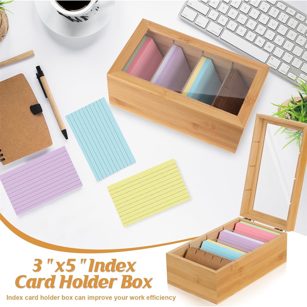 ABUA Bamboo Index Card Organiz - đánh giá và giá Card Index Box