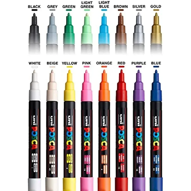 Uni Posca Art Marker Set 7/8/1 - đánh giá và giá Correction Pen Fine