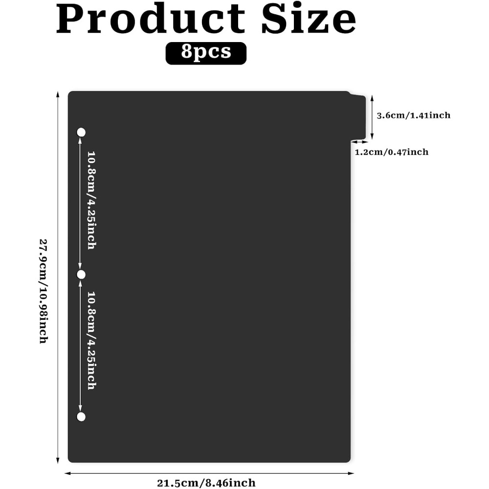 8 Tab Black Plastic Binder Div - đánh giá và giá Tab Divider A4