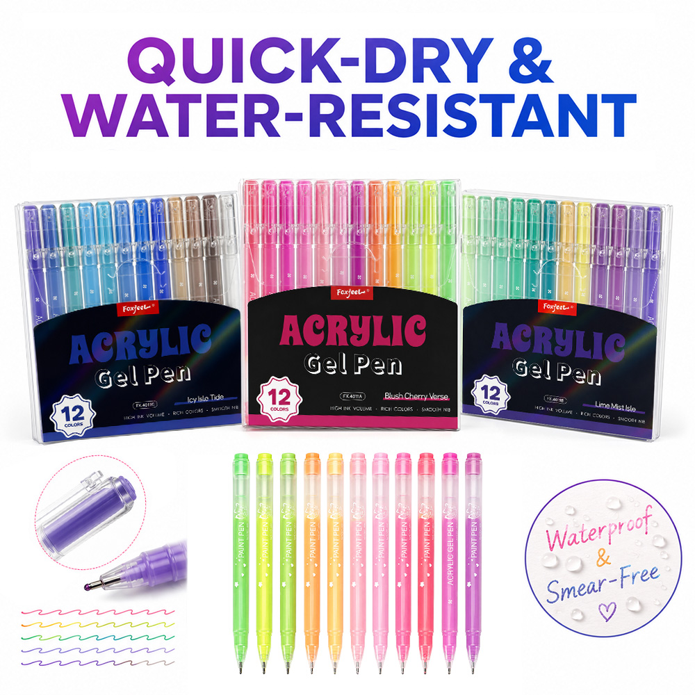 12 Colors Acrylic Gel Pens Set - đánh giá và giá Correction Pen Fine