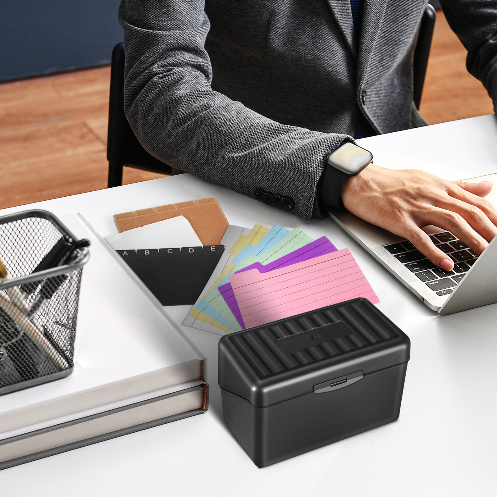 1Set Desktop Card Organizer Bo - đánh giá và giá Card Index Box