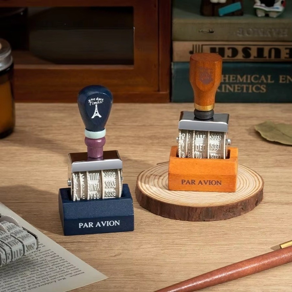 Retro Wooden Roller Date Seal  - đánh giá và giá Rubber Date Stamp