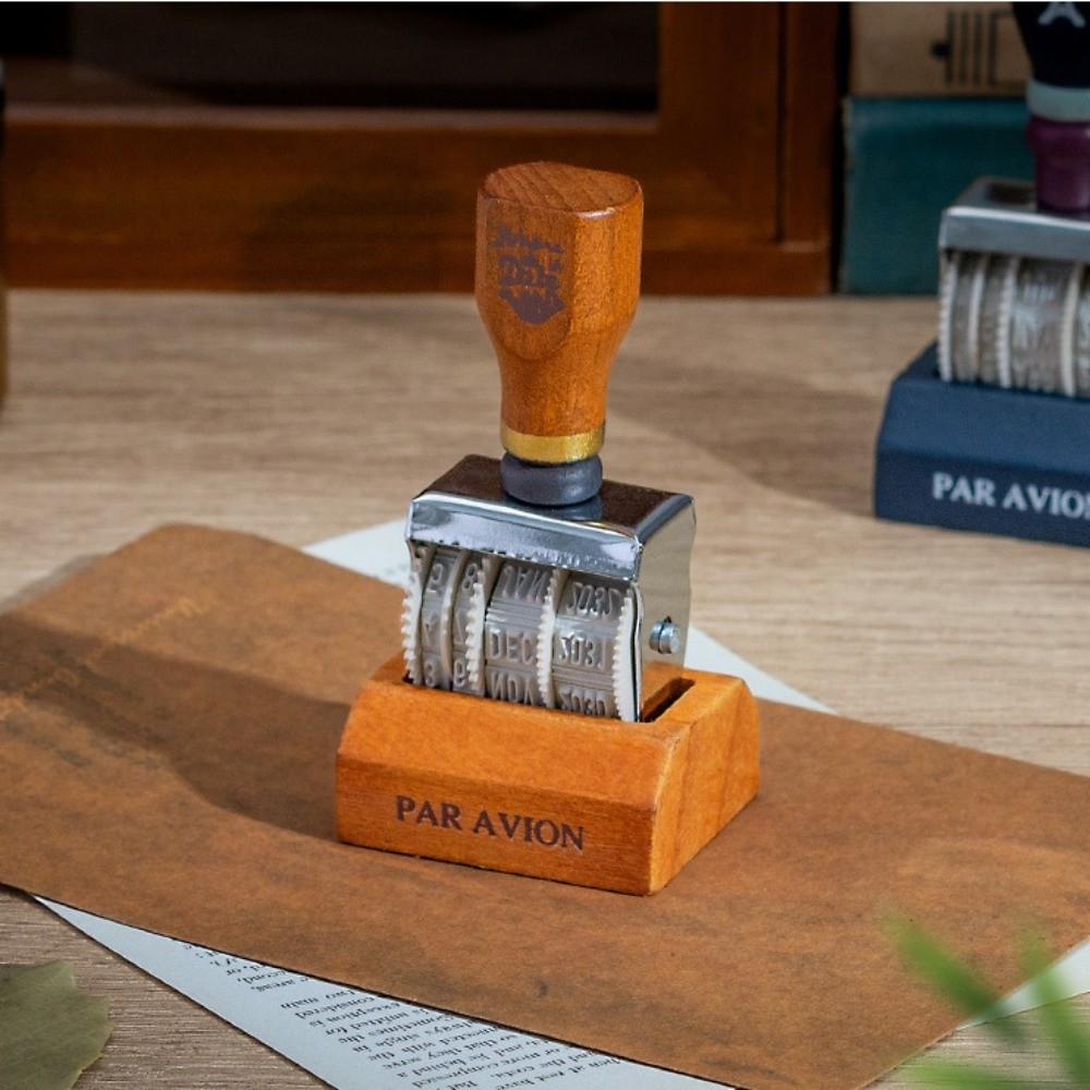 Retro Wooden Roller Date Seal  - đánh giá và giá Rubber Date Stamp