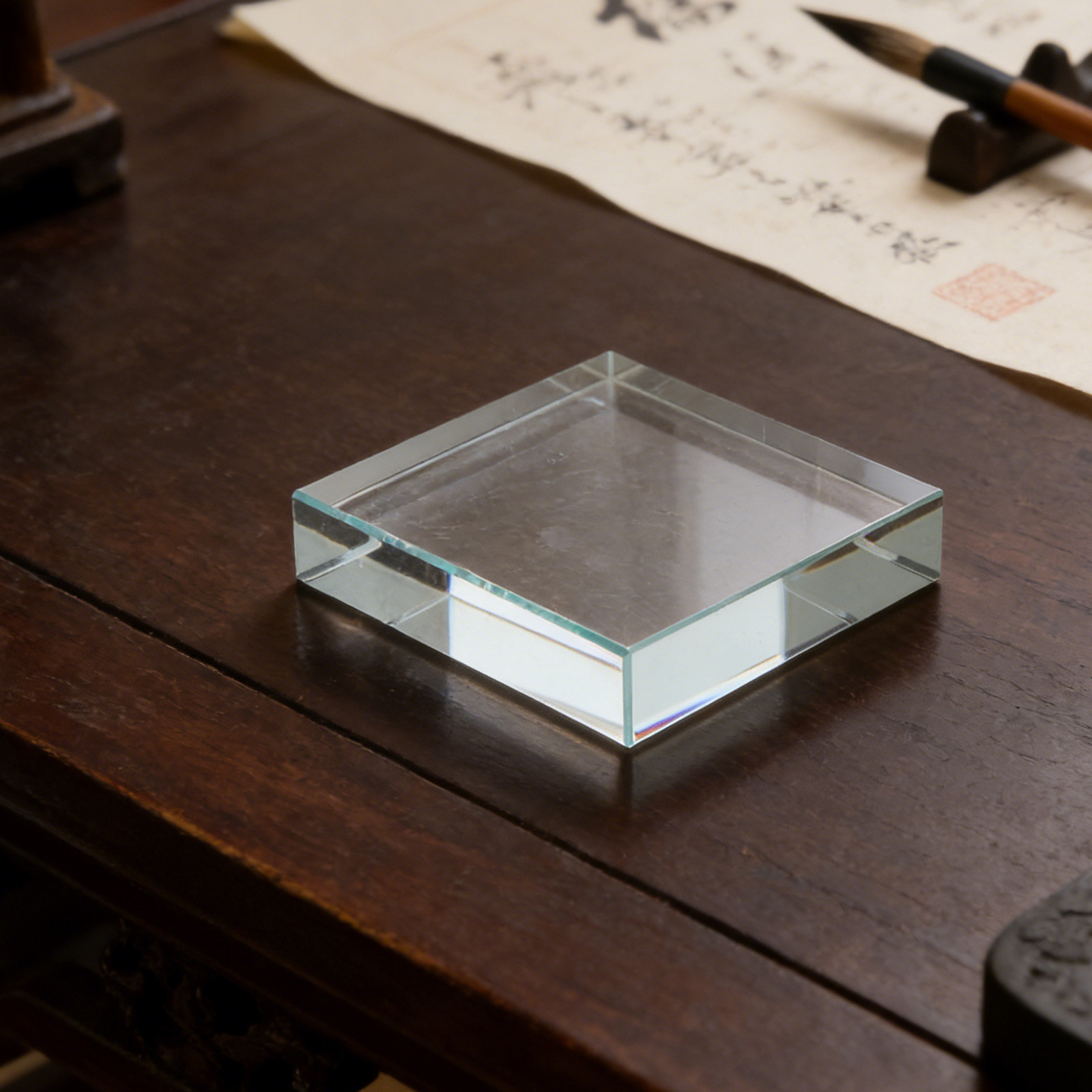 Transparent Rectangle Glass Pa - đánh giá và giá Paper Weight Crystal