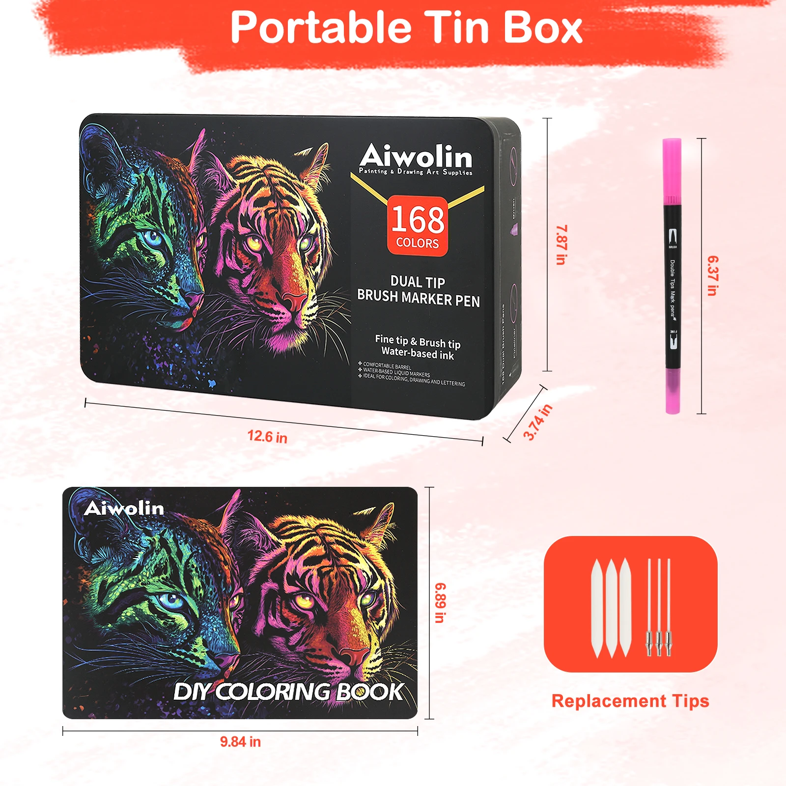 Dual Brush Marker Pens, 168 Co - đánh giá và giá Correction Pen Fine